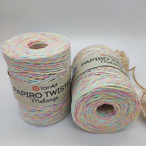 Пряжа Рафия крученая Papiro Twisted melange
