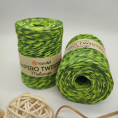 Пряжа Рафия крученая Papiro Twisted melange