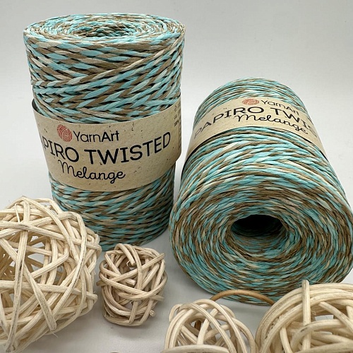 Пряжа Рафия крученая Papiro Twisted melange