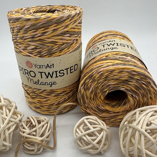 Пряжа Рафия крученая Papiro Twisted melange