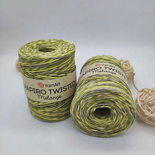 Пряжа Рафия крученая Papiro Twisted melange