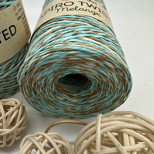 Пряжа Рафия крученая Papiro Twisted melange