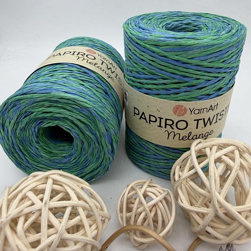 Пряжа Рафия крученая Papiro Twisted melange