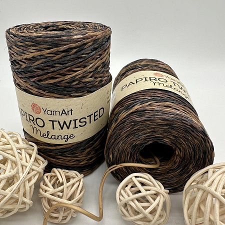 Пряжа Рафия крученая Papiro Twisted melange